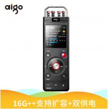 爱国者（aigo）录音笔 R6633 16G 微型专业高清远距降噪 双供电TF卡扩容 声控录音器学习/会议司法维权 黑色