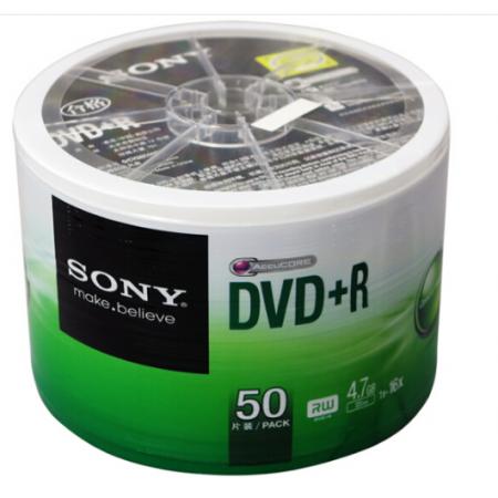SONY 索尼  dvd刻录盘 光盘 空白光盘 4.7G 16X DVD+R（50片环保装）