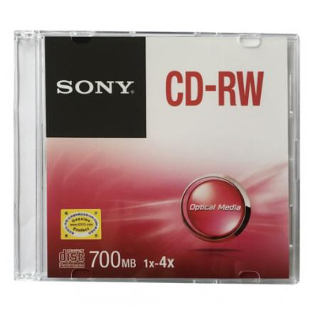 索尼（SONY）CD-RW 光盘/刻录盘 1-4速700MB 单片盒装 可擦写 空白光盘