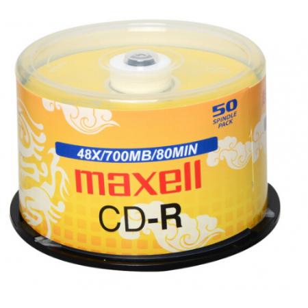 麦克赛尔（maxell）CD-R光盘 刻录光盘 光碟 空白光盘 48速700M 龙纹金盘桶装50片