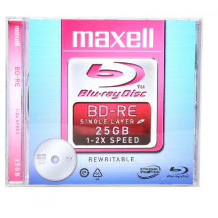 麦克赛尔（maxell）BD-RE光盘 刻录光盘 光碟 可擦写空白光盘 蓝光碟 25G台产 单片厚盒装