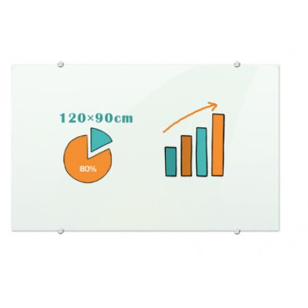 AUCS 120*90cm 玻璃白板 写字板 办公 会议磁性钢化玻璃黑板挂式