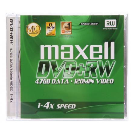 麦克赛尔（maxell）DVD+RW光盘 刻录光盘 光碟 可擦写空白光盘 4速4.7G台产 1片盒装