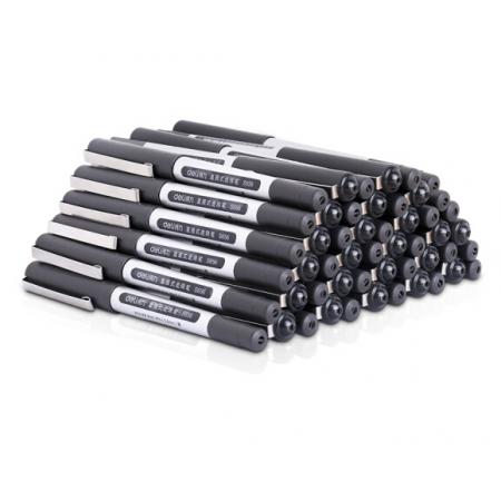 得力(deli)DLSX-33475 50支0.5mm直液走珠笔签字笔 黑色办公中性笔水笔 办公用品