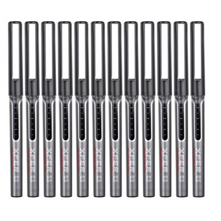 得力(deli)DLSX-S657 0.5mm直液全针管走珠签字笔 办公用品学生中性笔会议笔 12支/盒黑