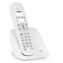 飞利浦（PHILIPS）无绳电话机 无线座机 子母机 办公 屏幕白色背光 持久待机 DCTG186（1+2）白色