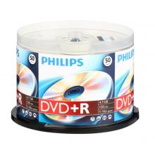 飞利浦（PHILIPS）DVD+R空白光盘/刻录盘 16速4.7G 桶装50片