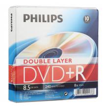 飞利浦（PHILIPS）DVD+R DL空白光盘/刻录盘 8速8.5GB 单面双层 10片盒装