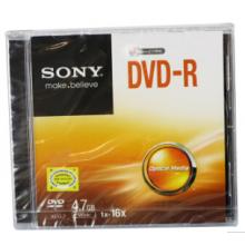 索尼（SONY） DVD刻录盘 空白刻录光盘 16X 4.7G DVD-R 单片版 10片/包 单片精装