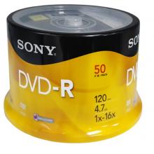 SONY 索尼  dvd刻录盘 光盘 空白光盘 4.7G 16X DVD-R（50片桶装）行业装