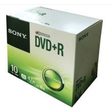 索尼（SONY）DVD+R 光盘/刻录盘 16速4.7G 单片盒装10片/包 空白光盘