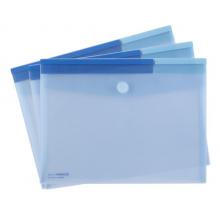 齐心(Comix) 10个装 粉彩粘扣袋/文件袋/资料袋A4 A1769 蓝色