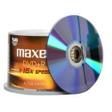 麦克赛尔（maxell）DVD+R光盘 刻录光盘 光碟 空白光盘 16速4.7G台产 黄纹黑尊桶装50片