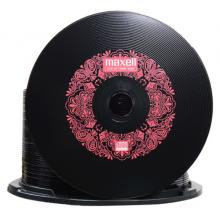 麦克赛尔（maxell）CD-R光盘 刻录光盘 空白光盘 黑胶cd 48速700M 红纹黑尊桶装50片