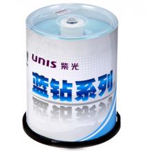 紫光（UNIS）DVD+R 16速 4.7G 蓝钻系列 桶装100片 刻录盘