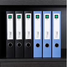 得力(deli)5603 12只55mmA4加厚档案盒 塑料文件盒 资料收纳盒 办公用品蓝色