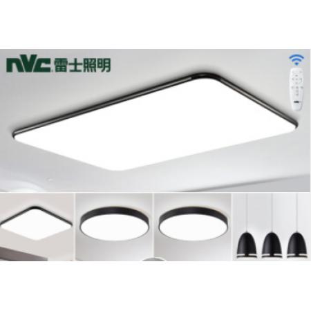 雷士（NVC）led吸顶灯北欧现代简约客厅卧室书房餐厅超薄灯具 96瓦遥控调光客厅灯饰 极光灯具套餐 