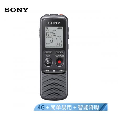 索尼（SONY）专业数码录音笔 ICD-PX240 4G 黑色 智能降噪可监听 支持音频线转录 适用商务学习采访取证 