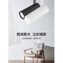 雷士照明（NVC）LED射灯导轨轨道射灯18w24w35w服装店背景墙展厅照明COB明装吸顶灯 黑色/白色 5w 正白光 /暖白光/暖黄光 角度可调 需自购2线导轨 