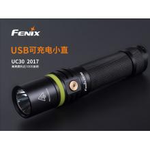 菲尼克斯Fenix小直筒强光远射手电筒 家用充电手电筒 UC30黑色升级款1000流明