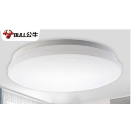公牛led吸顶灯家用灯具阳台厨房卧室简约现代圆形餐厅客厅灯超薄12W18W24W三段调光LED吸顶灯 全白18W 33*7.5 5700k适5-10平