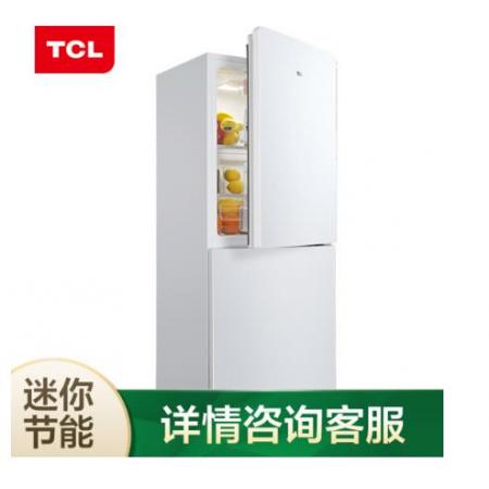 TCL 163升 小型双门电冰箱 迷你节能 小冰箱 冰箱小型便捷 HIPS环保内胆（芭蕾白）BCD-163KF1
