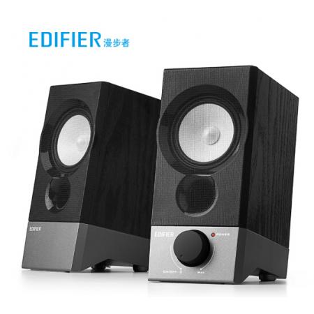 漫步者（EDIFIER）R19U 木质纯音2.0迷你桌面音响 电脑音箱 黑色