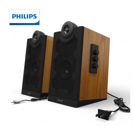 飞利浦 PHILIPS SPA5270W 无线蓝牙电脑音响台式手机笔记本家用2.0重低音炮木质hifi多媒厅