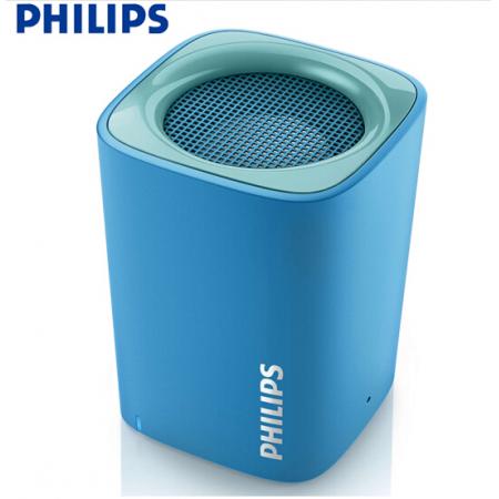 飞利浦(PHILIPS)BT100A 音乐精灵 无线蓝牙音箱 便携迷你口袋音箱 手机/电脑小音响 低音炮 免提通话 蓝色 