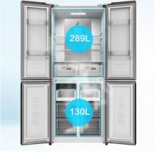 创维（SKYWORTH）419升冰箱双开门 十字多门 变频节能静音 风冷无霜 净味保鲜 彩晶玻璃面板 BCD-419WXGP