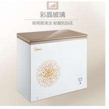 美的(Midea)209升 时尚尚彩晶玻璃冷柜 冷藏冷冻转换冰柜 易洁内胆 妙趣金 BD/BC-209KGM(E)