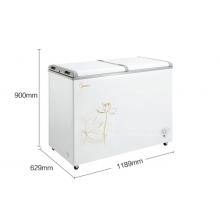 美的(Midea)271升  双箱双温冷柜 蝶形门侧掀门 左冷藏右冷冻 白色 BCD-271VMQ