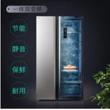 TCL 515升 双变频风冷无霜对开门双开门电冰箱 智慧摆风 电脑控温 隐形触屏（典雅银）BCD-515WEPZ50