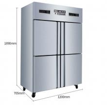 美菱（MELING）880升四门不锈钢商用冰柜 大容量双温冷藏冷冻冷柜 立式雪柜 MCF(L)-1.2LCD4MFL
