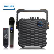 飞利浦（PHILIPS）SD60 户外拉杆音箱 便携播放器带无线话筒 舞台演出蓝牙大功率重低音（黑色）