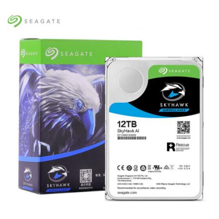 希捷(Seagate)12TB 256MB 7200RPM 监控级硬盘 SATA 希捷酷鹰SkyHawk AI系列(ST12000VE0008)全天候安防监控