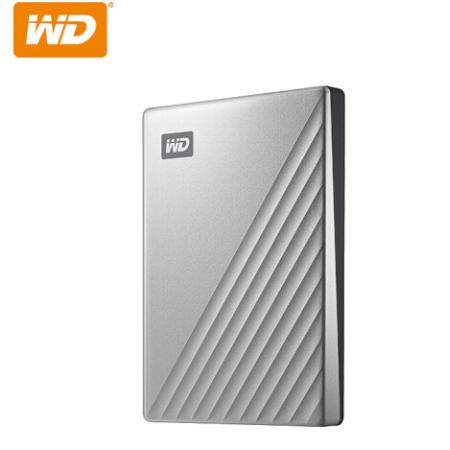 西部数据(WD)5TB Type-C移动硬盘My Passport Ultra for Mac 2.5英寸 银色(密码保护 自动备份)WDBPMV0050BSL