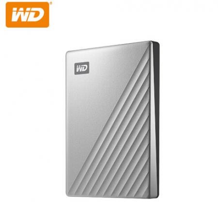 西部数据(WD)4TB Type-C移动硬盘My Passport Ultra for Mac 2.5英寸 银色(密码保护 自动备份)WDBPMV0040BSL