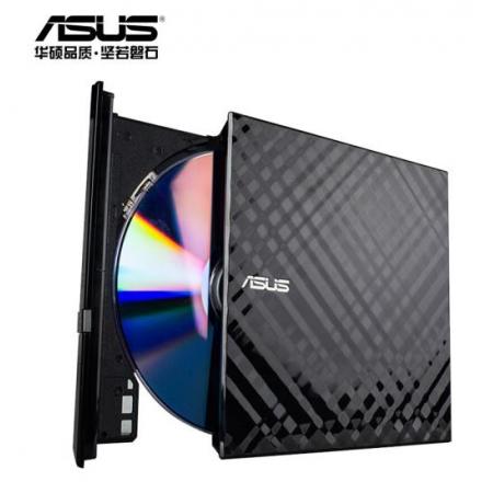 华硕(ASUS) 8倍速 外置DVD刻录机 移动光驱 支持USB/Type-C接口 (兼容苹果系统/SDRW-08U9M-U)-黑色