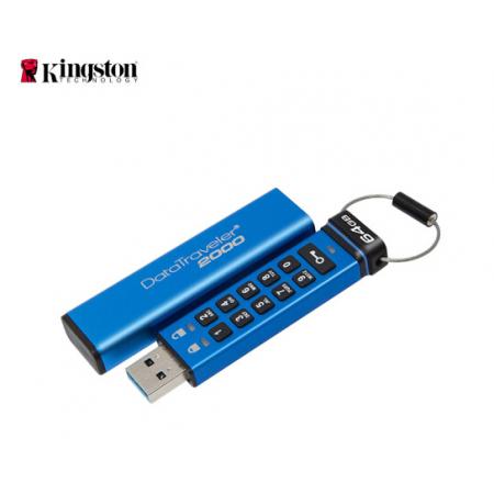 金士顿（Kingston）64GB USB3.1 U盘 DT2000 读速135MB/s 256位AES硬件数字加密