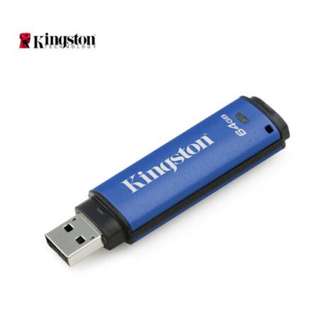 金士顿（Kingston）64G USB3.0 U盘 DTVP30 256位AES专业硬件金属加密 双重数据保护