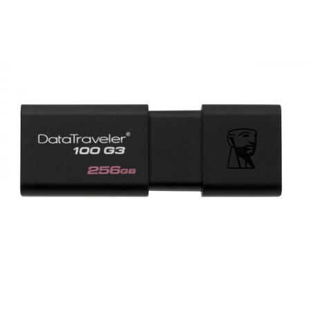 金士顿（Kingston）256GB USB3.0 U盘 DT100G3 读速130MB/s 黑色 滑盖设计 时尚便利