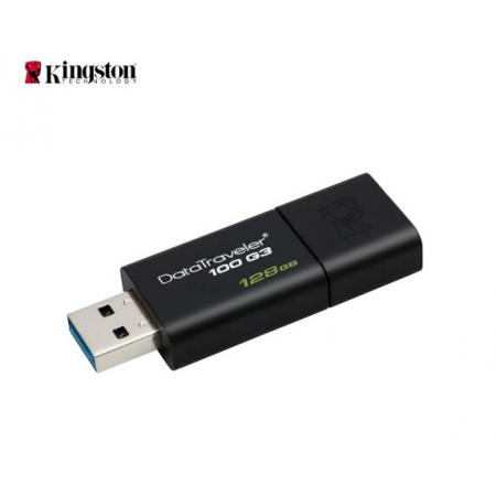 金士顿（Kingston）128GB USB3.0 U盘 DT100G3 读速130MB/s 黑色 滑盖设计 时尚便利