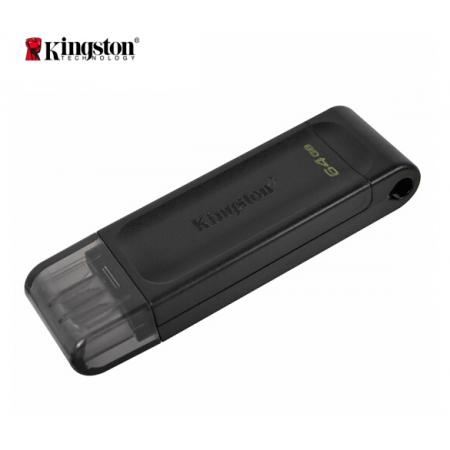 金士顿（Kingston）64GB USB3.2 Gen1 Type-C U盘 DT70 黑色