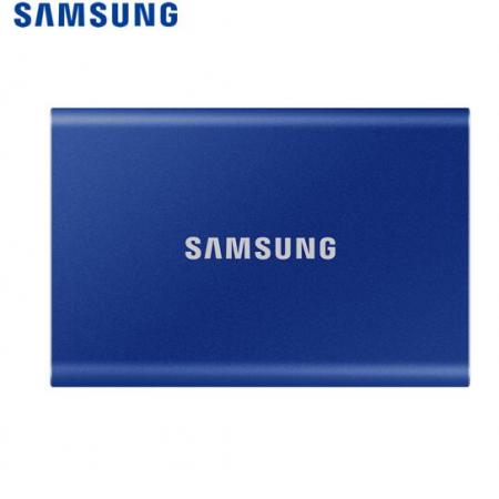 三星（SAMSUNG) 2TB Type-c移动硬盘 固态PSSD T7 超极速NVMe高速传输1050MB/秒 极光蓝MU-PC2T0H