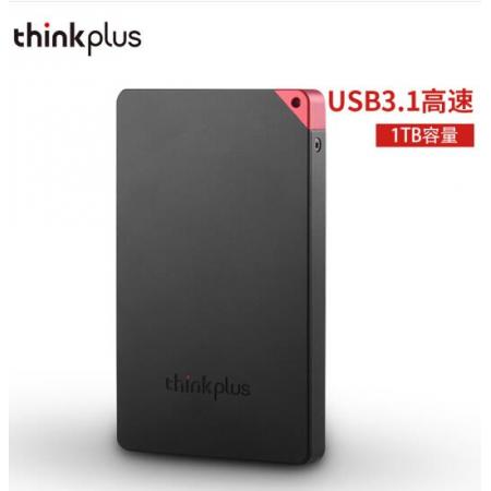 联想thinkplus移动固态硬盘 USB3.1高速SSD移动硬盘  US100黑色 1T