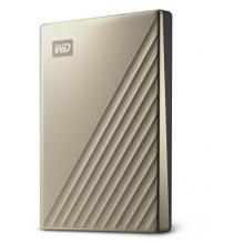 西部数据(WD)4TB Type-C移动硬盘My Passport Ultra2.5英寸 金色(密码保护 自动备份)WDBFTM0040BGD