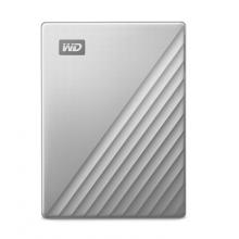 西部数据(WD)1TB Type-C移动硬盘My Passport Ultra2.5英寸 银色(密码保护 自动备份)WDBC3C0010BSL