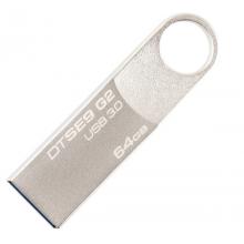 金士顿（Kingston）64GB USB3.0 U盘 DTSE9G2 银色 金属外壳 高速读写
