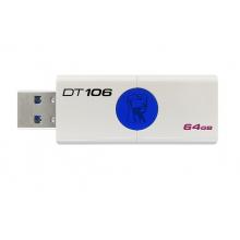 金士顿（Kingston）u盘 USB3.1 DT106系统投标车载高速U盘优盘 蓝白款 青春版 64G